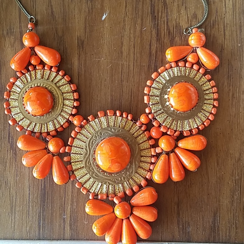 Orange beaded necklace